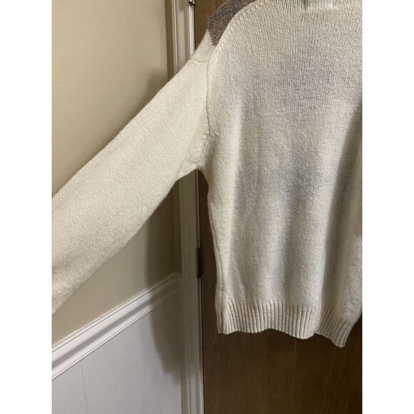 Vintage Par Four Sportswear Ivory Argyle Print Wool V-Neck Sweater Tall LT 42-44 - Picture 9 of 11